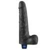 10 REAL SOFTEE Rechargeable TPE Vibrating Dildo(Black)